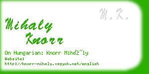 mihaly knorr business card